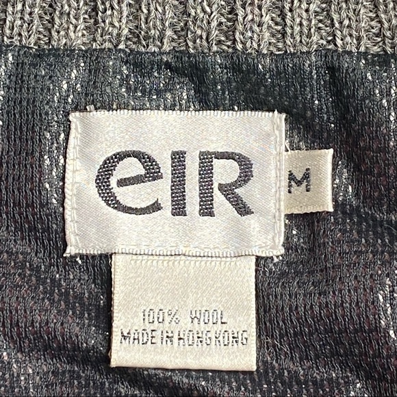 EIR MEN’S 100% Wool Pullover Windbreak Quarter Zip Sweater M - Picture 6 of 10